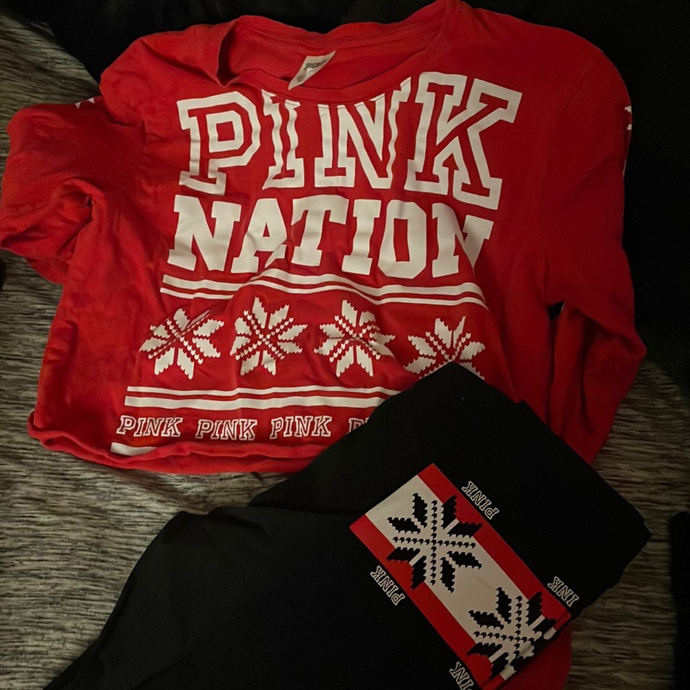 Victoria’s Secret yoga pants and crop top set